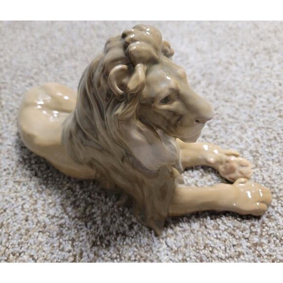 VTG Lev Bing & Grondahl B & G Porcelain Figurine Lying Lion Handpainted Denmark - Picture 7 of 11
